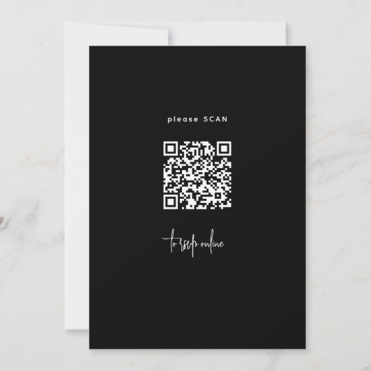 Invitation Noms de photo QR CODE moderne script mariage (Dos)