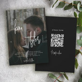 Invitation Noms de photo QR CODE moderne script mariage
