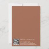Invitation Noms de pinceaux modernes mariage qr code terracot (Dos)