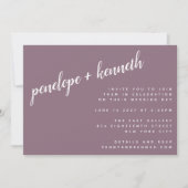 Invitation Noms de script minimalistes Mariage moderne | Plum (Devant)