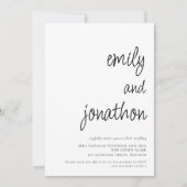 Invitation Noms de Script Moderne Code QR Mariage (Devant)