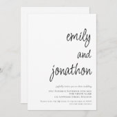 Invitation Noms de Script Moderne Code QR Mariage (Devant / Derrière)