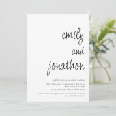 Invitation Noms de script modernes Code QR Mariage (Debout devant)