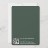 Invitation Noms de script modernes mariage de code qr vert (Dos)