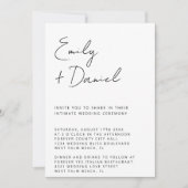 Invitation Noms de scripts simples pour un mariage intime à l (Devant)