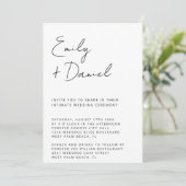 Invitation Noms de scripts simples pour un mariage intime à l (Debout devant)