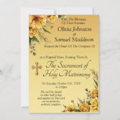 Invitation Noms d'hôtes, Golden Yellow Flowers Mariage Suite (Devant)