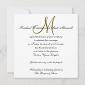 Invitation Noms élégants de monogramme d'invitations de (Dos)