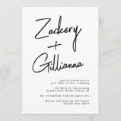 Invitation NOMS Élégants | Moderne Black & White Mariage Invi (Devant)