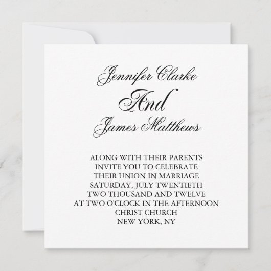 Invitation Noms faits sur commande du monogramme M de (Dos)