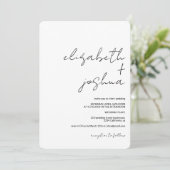 Invitation Noms minimalistes modernes calligraphie mariage no (Debout devant)
