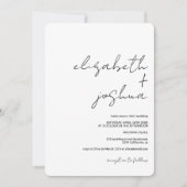 Invitation Noms minimalistes modernes calligraphie mariage no (Devant)