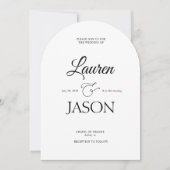 Invitation Noms minimalistes modernes Calligraphie noir (Devant)