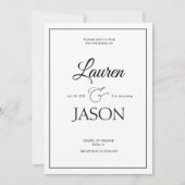 Invitation Noms minimalistes modernes Calligraphie noir (Devant)