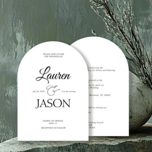 Invitation Noms minimalistes modernes Calligraphie noir