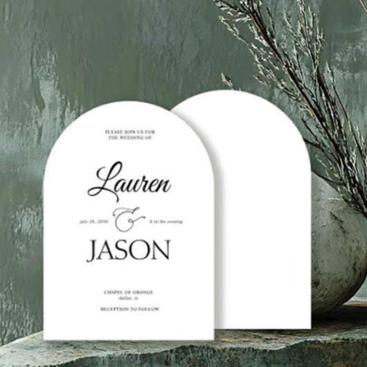 Invitation Noms minimalistes modernes Calligraphie noir