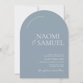 Invitation Noms Modernes Audacieux Mariage Bleu Poussiéreux A (Devant)