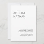 Invitation Noms modernes et minimalistes mariage (Devant)