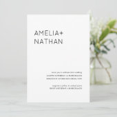 Invitation Noms modernes et minimalistes mariage (Debout devant)