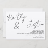 Invitation Noms modernes script calligraphie chic mariage (Devant)