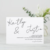 Invitation Noms modernes script calligraphie chic mariage (Debout devant)