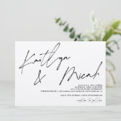 Invitation Noms modernes script calligraphie chic mariage (Debout devant)