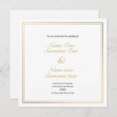 Invitation Noms modifiés avec bordure à effet or (Devant / Derrière)