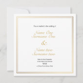 Invitation Noms modifiés avec bordure à effet or (Devant)