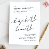 Invitation Noms personnalisés simples et modernes Mariage bla