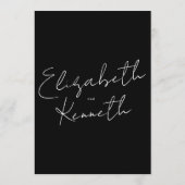 Invitation Noms personnalisés simples et modernes Mariage bla (Dos)