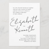 Invitation Noms personnalisés simples et modernes Mariage bla (Devant)