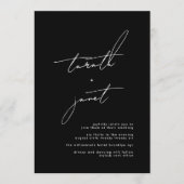 Invitation NOMS Premium | Mariage noir et blanc élégant (Devant)