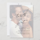 Invitation NOMS Premium Mariage photo noir et blanc élégant (Devant)