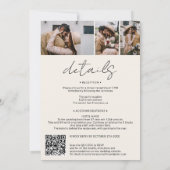 Invitation Noms script arch ivoire 4 photo tout en un mariage (Dos)