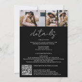 Invitation Noms script arch noir 4 photo tout en un mariage (Dos)