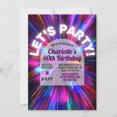 Invitation Non coloré amusant 80s Retro Anniversaire (Devant)