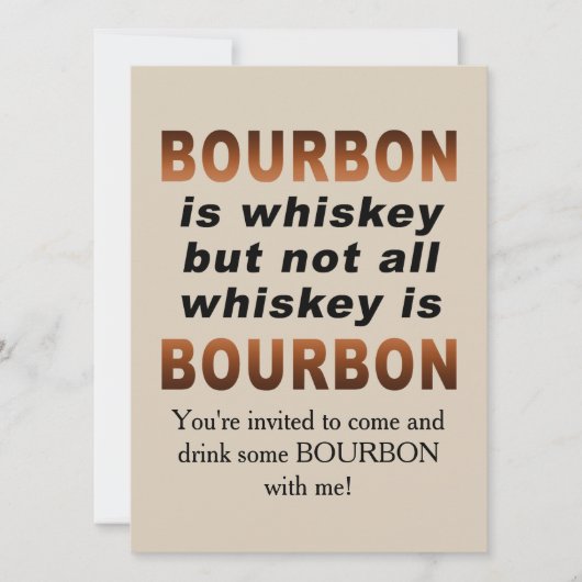 Invitation Non tout le whiskey est BOURBON ! (Devant)