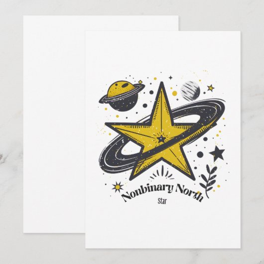 Invitation Nonbinary North Star Shirt – LGBTQ Camping Pride (Devant / Derrière)