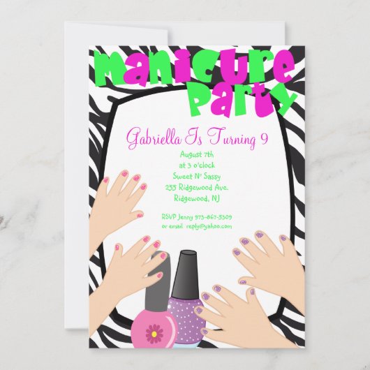 Invitation Nongles, ongles, ongles, manucure des ongles Spa f (Devant)