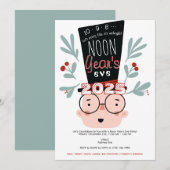 Invitation Noon Year's Eve Countdown To Noon Party (Devant / Derrière)