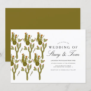 Invitation Nopal peint à la main Mariage de verdure