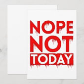 INVITATION NOPE PAS AUJOURD'HUI (Devant / Derrière)