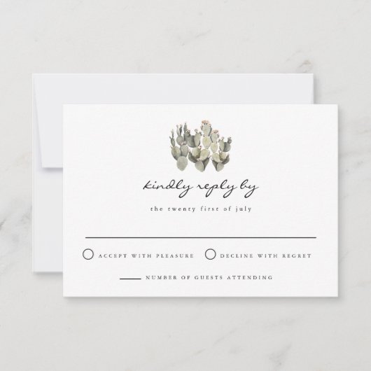 Invitation Norah - Prickly Pear Cactus Bohemian RSVP Card (Devant)