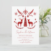 Invitation Nordic Buck and Doe Woodland Mariage d'hiver (Debout devant)