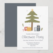 Invitation Nordic Christmas Tree Fête de Noël (Devant / Derrière)