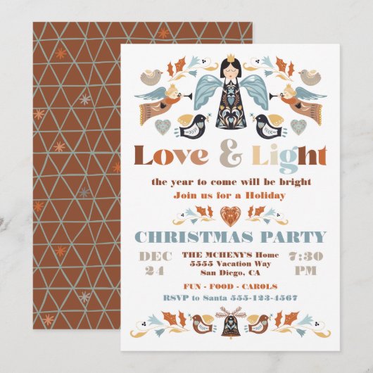 Invitation Nordic Love and Light Fête de Noël (Devant / Derrière)