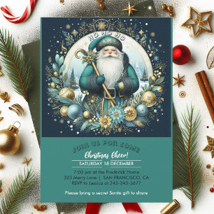 Invitation Nordic Père Noël Ho Ho Ho Snowy Christmas Cheer Pa