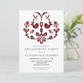 Invitation Nordique Birds Christmas Engagement Party (Debout devant)