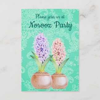 Invitation Norooz fête Hyacinth vert émeraude