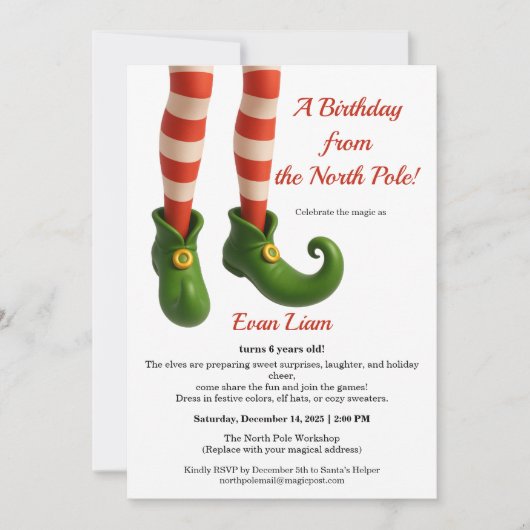 Invitation North Pole Birthday Magic | Enchanted Elf (Devant)